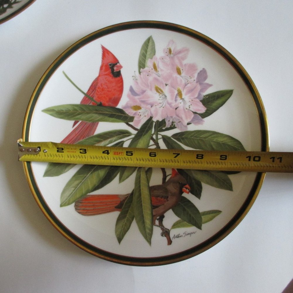 Vtg Franklin Porcelain Songbirds Wedgwood Plate - Picture 12 of 14